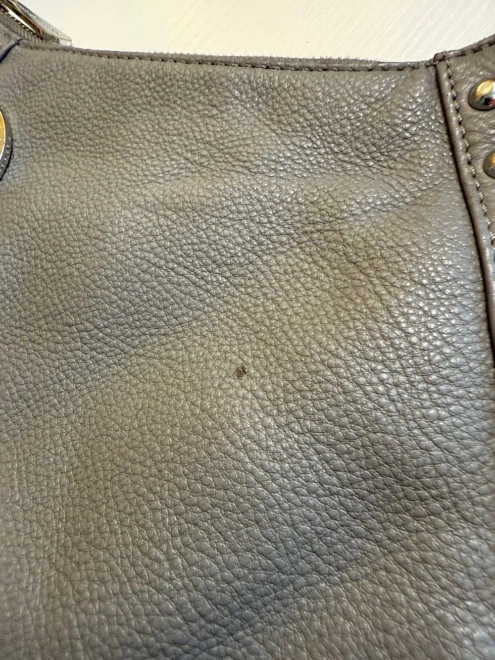 Michael Kors Small Middleton Leather Studded hobo in Gray